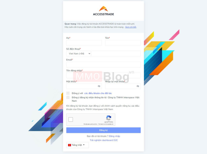 Hướng dẫn đăng ký Accesstrade theo bước